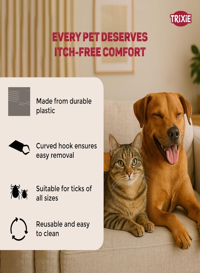 Trixie Tick Tweezers, is a practical and essential tool for any pet owner tweezers are specifically designed to safely and effectively remove ticks from your pets, 9 CM Assorted Color - Image 2